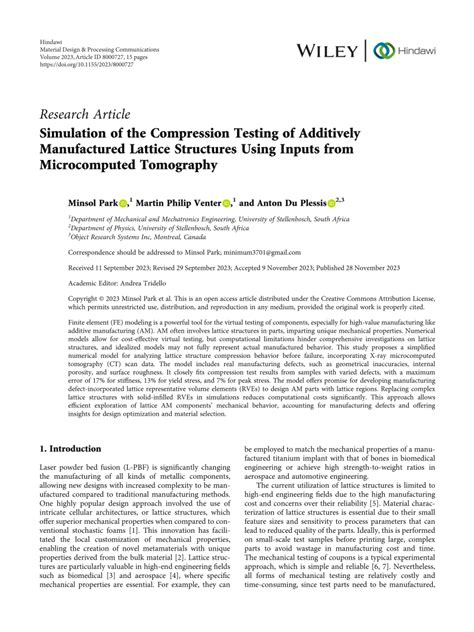 Simulation of the Compression Testing of Additively Manufactured 